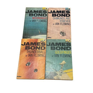 Ian Fleming James Bond 4 Book PB PAN Goldfinger Thunderball Diamonds More 1960s